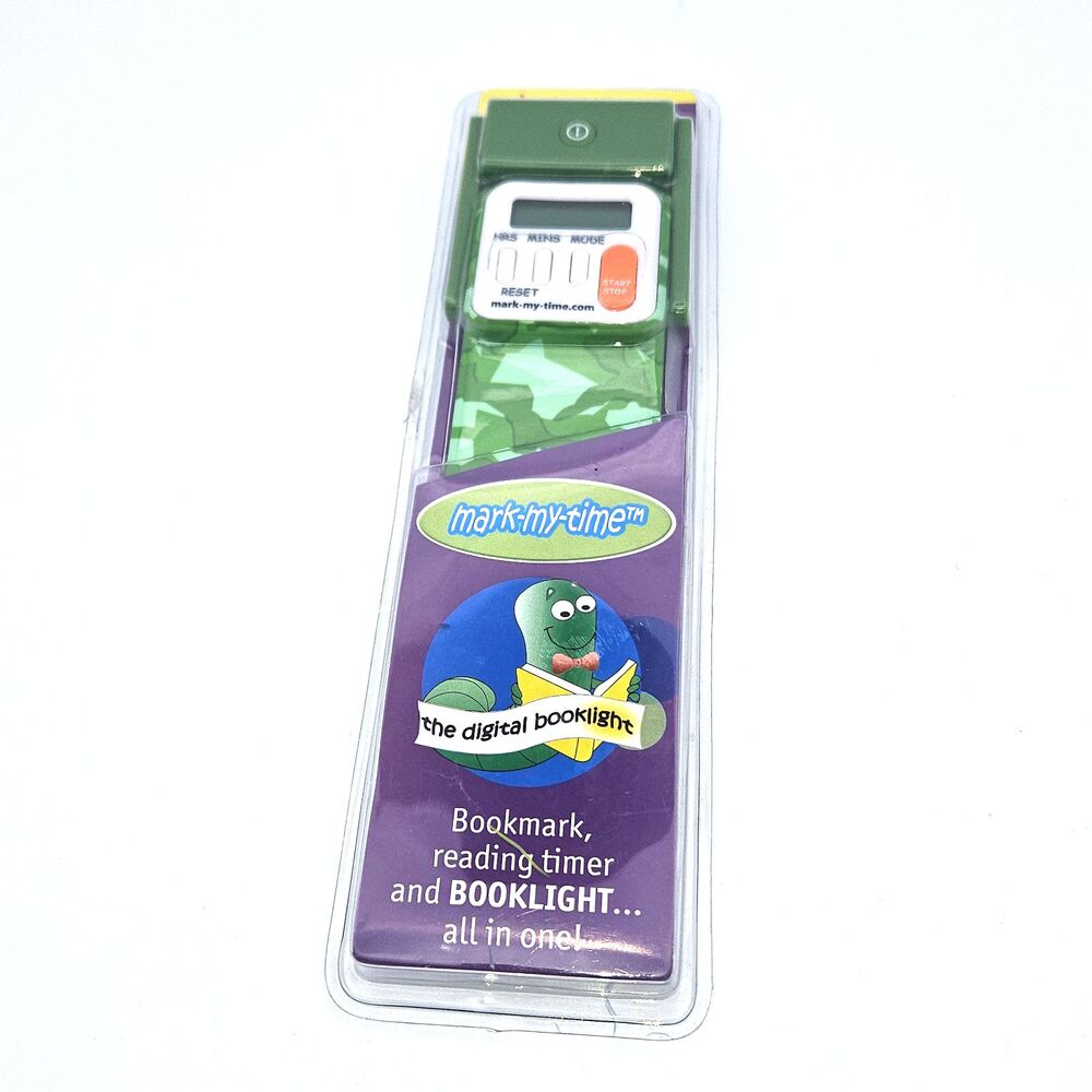 Mark My Time Bookmark Reading Timer Digital Book Light Clip Green